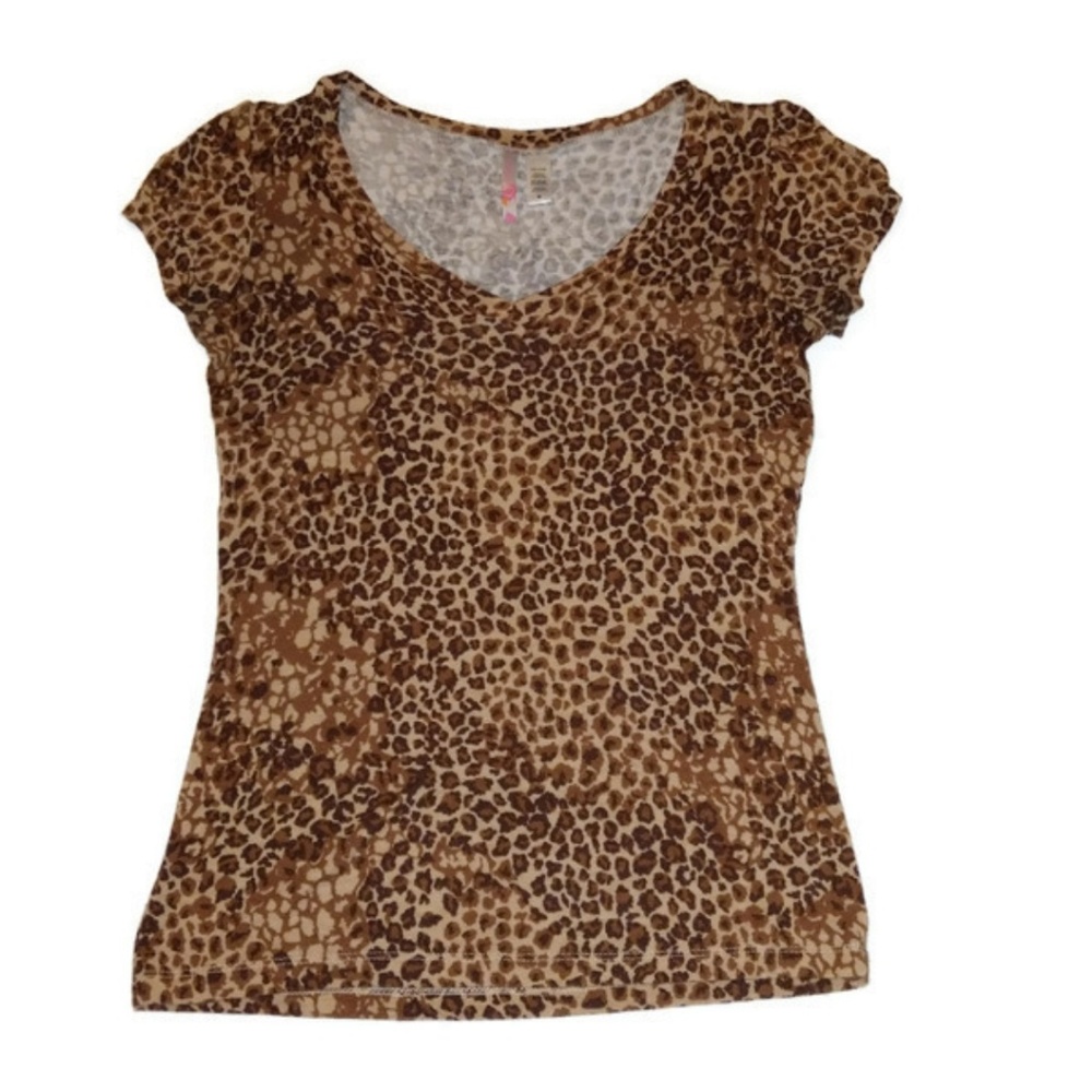 6 Degrees cheetah leopard print tee - Picture 1 of 3
